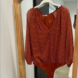 Abercrombie & Fitch orange/rust Patterned Bodysuit
